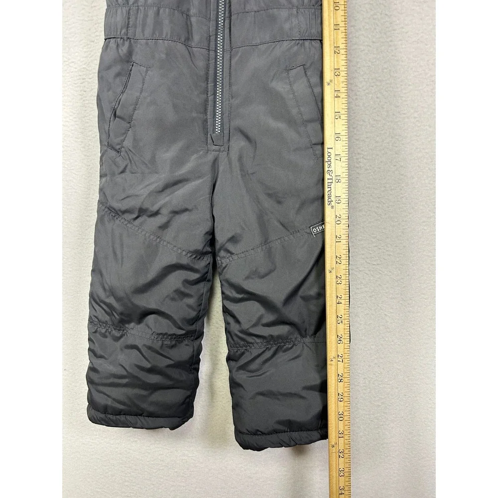 Winter Snow OshKosh B'gosh Kids 4T Black Insulated Zipper Front Bib‎ Overalls